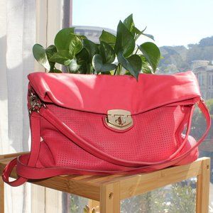 BR Coral pink slouchy hobo convertible crossbody